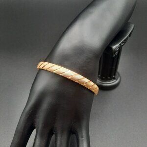 Vintage‎ Monet Gold-Tone Etched Bangle Bracelet